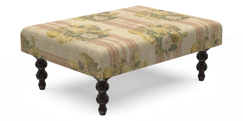 Porthallow Footstool in V&A Threads of India Sulawesi Splendour Indra Winter