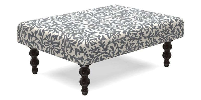 Porthallow Footstool in V&A Threads of India Sulawesi Splendour Indra Winter