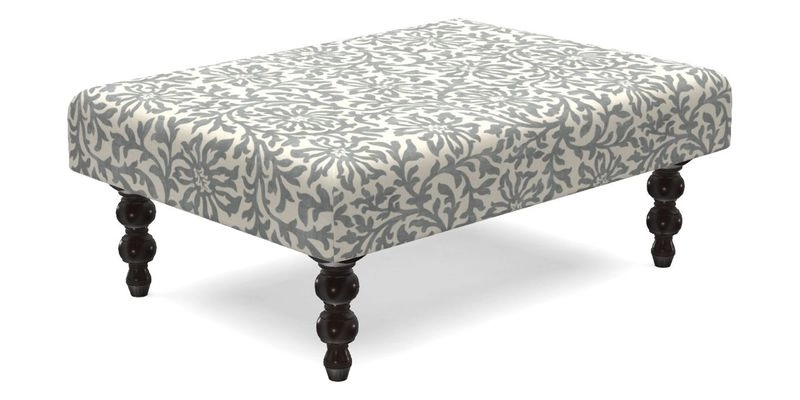 Porthallow Footstool in V&A Threads of India Sulawesi Splendour Indra Winter