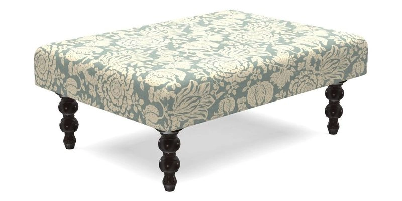 Porthallow Footstool in V&A Threads of India Sulawesi Splendour Indra Winter