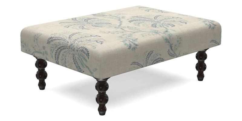 Porthallow Footstool in V&A Threads of India Sulawesi Splendour Indra Winter