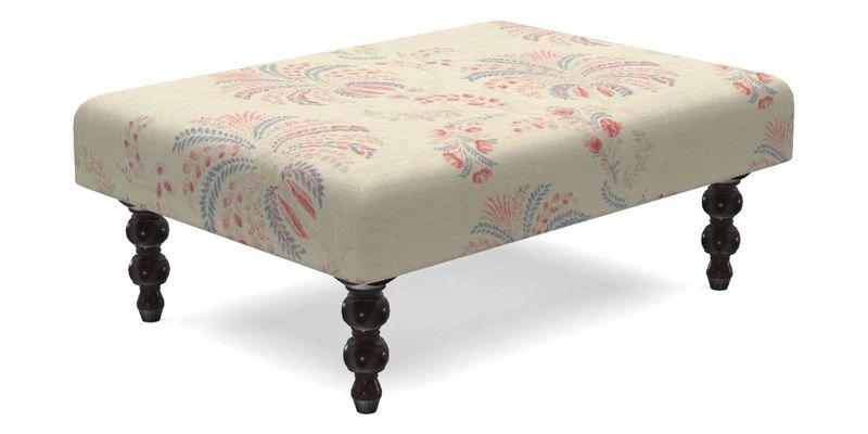 Porthallow Footstool in V&A Threads of India Sulawesi Splendour Indra Winter