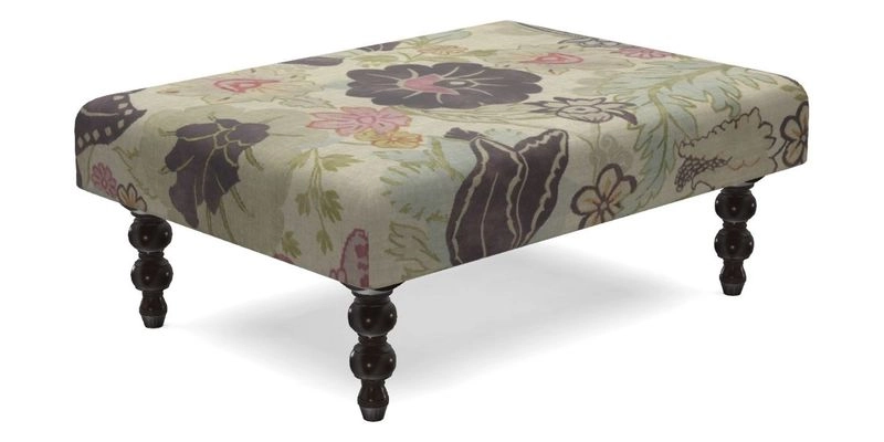 Porthallow Footstool in V&A Threads of India Sulawesi Splendour Indra Winter