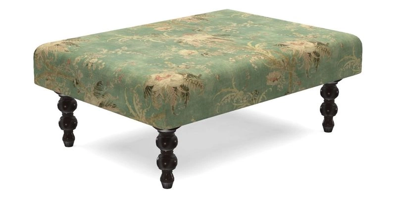 Porthallow Footstool in V&A Threads of India Sulawesi Splendour Indra Winter