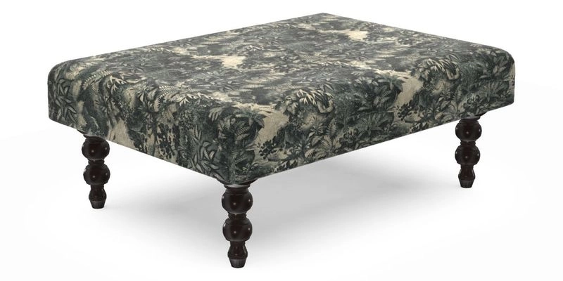 Porthallow Footstool in V&A Threads of India Sulawesi Splendour Indra Winter