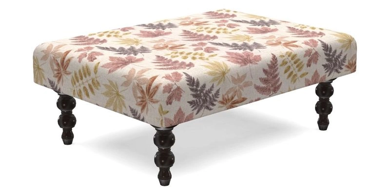 Porthallow Footstool in V&A Threads of India Sulawesi Splendour Indra Winter