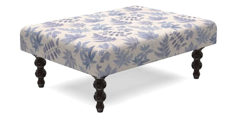 Porthallow Footstool in V&A Threads of India Sulawesi Splendour Indra Winter