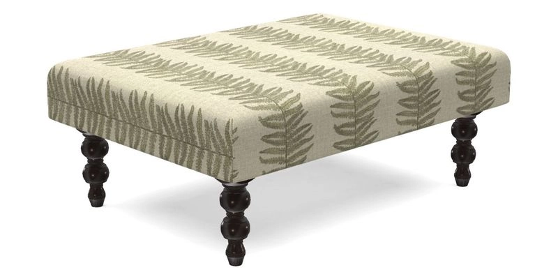 Porthallow Footstool in V&A Threads of India Sulawesi Splendour Indra Winter