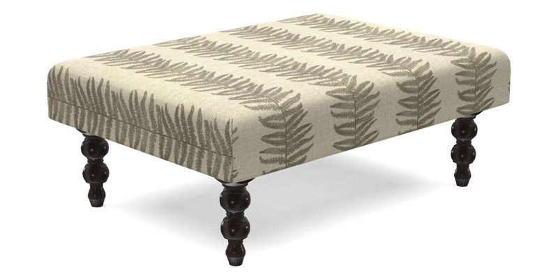 Porthallow Footstool in V&A Threads of India Sulawesi Splendour Indra Winter