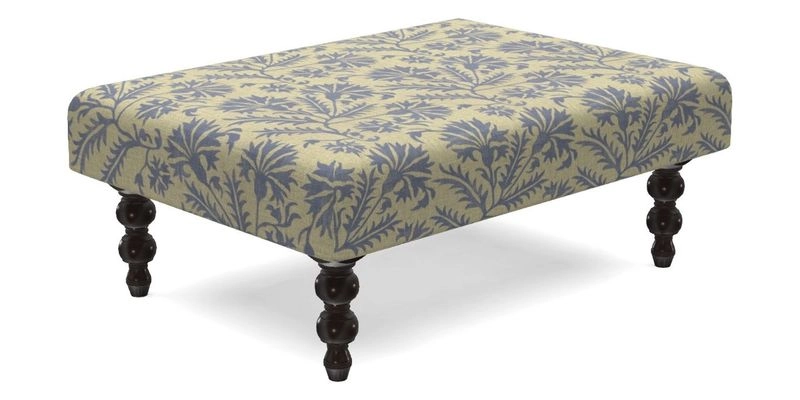 Porthallow Footstool in V&A Threads of India Sulawesi Splendour Indra Winter