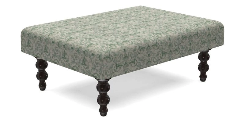 Porthallow Footstool in V&A Threads of India Sulawesi Splendour Indra Winter