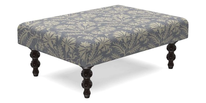 Porthallow Footstool in V&A Threads of India Sulawesi Splendour Indra Winter
