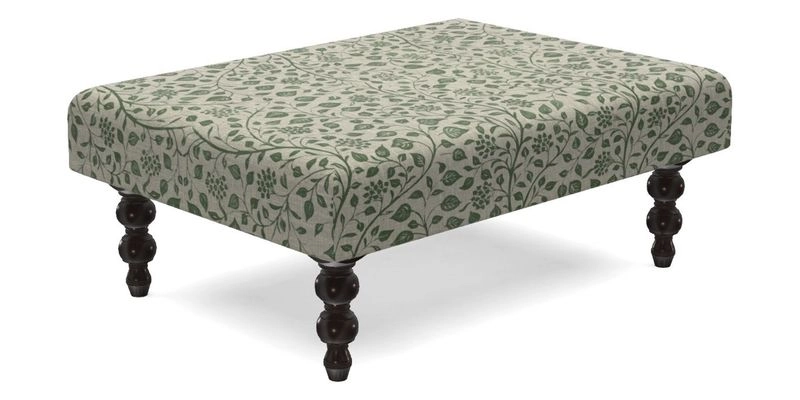 Porthallow Footstool in V&A Threads of India Sulawesi Splendour Indra Winter