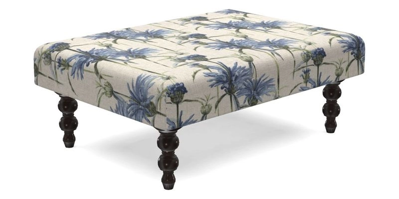 Porthallow Footstool in V&A Threads of India Sulawesi Splendour Indra Winter