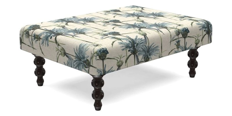Porthallow Footstool in V&A Threads of India Sulawesi Splendour Indra Winter
