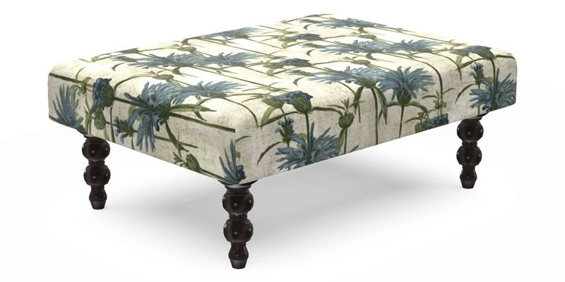Porthallow Footstool in V&A Threads of India Sulawesi Splendour Indra Winter