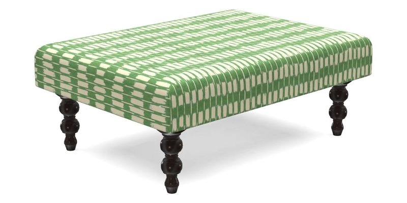 Porthallow Footstool in V&A Threads of India Sulawesi Splendour Indra Winter