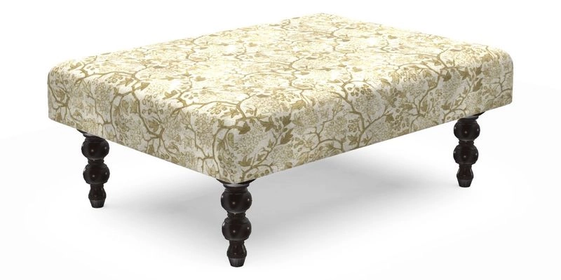 Porthallow Footstool in V&A Threads of India Sulawesi Splendour Indra Winter