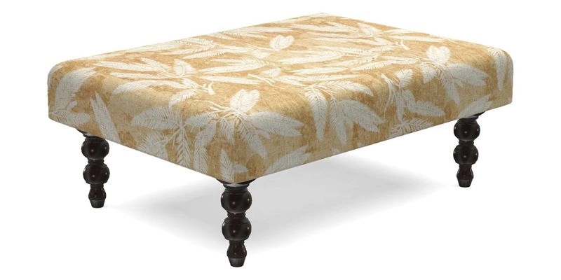 Porthallow Footstool in V&A Threads of India Sulawesi Splendour Indra Winter