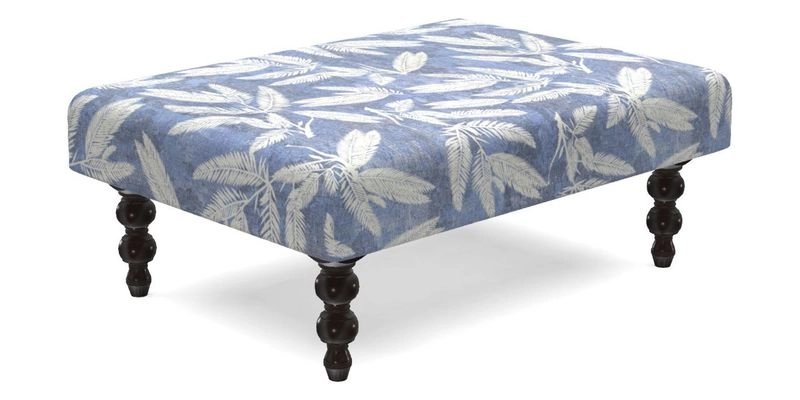 Porthallow Footstool in V&A Threads of India Sulawesi Splendour Indra Winter