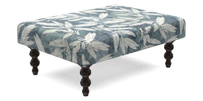 Porthallow Footstool in V&A Threads of India Sulawesi Splendour Indra Winter