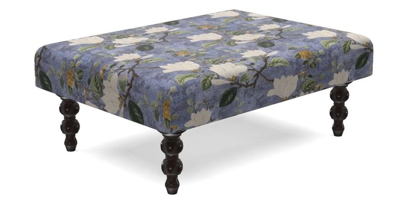 Porthallow Footstool in V&A Threads of India Sulawesi Splendour Indra Winter