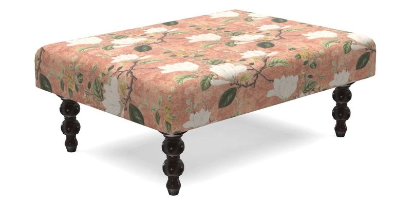 Porthallow Footstool in V&A Threads of India Sulawesi Splendour Indra Winter