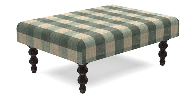 Porthallow Footstool in V&A Threads of India Sulawesi Splendour Indra Winter