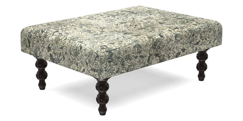 Porthallow Footstool in V&A Threads of India Sulawesi Splendour Indra Winter