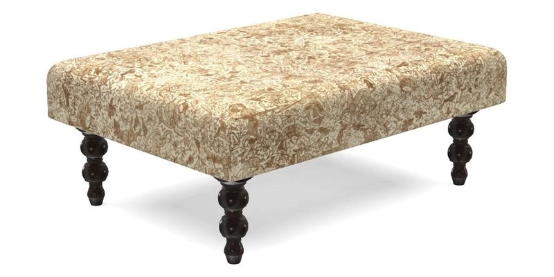 Porthallow Footstool in V&A Threads of India Sulawesi Splendour Indra Winter