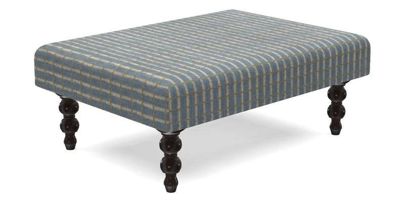 Porthallow Footstool in V&A Threads of India Sulawesi Splendour Indra Winter