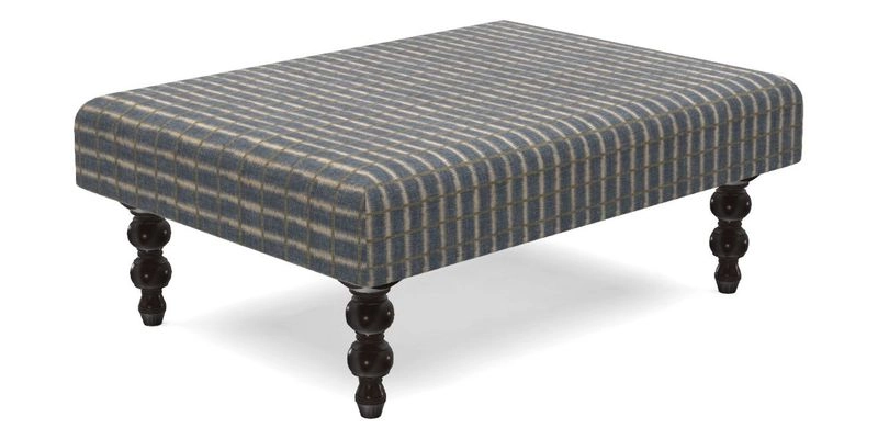 Porthallow Footstool in V&A Threads of India Sulawesi Splendour Indra Winter