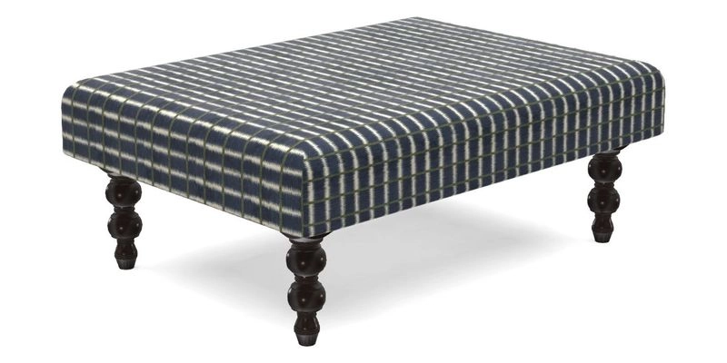 Porthallow Footstool in V&A Threads of India Sulawesi Splendour Indra Winter
