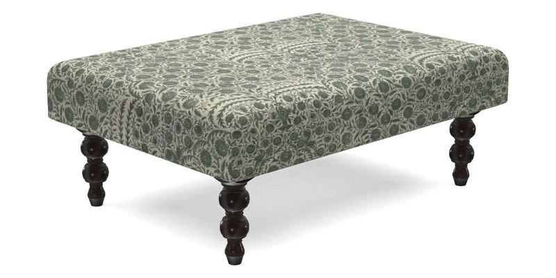 Porthallow Footstool in V&A Threads of India Sulawesi Splendour Indra Winter