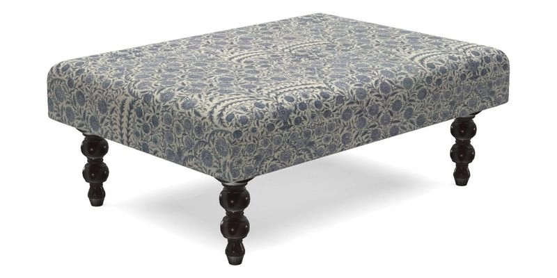 Porthallow Footstool in V&A Threads of India Sulawesi Splendour Indra Winter