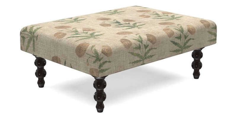 Porthallow Footstool in V&A Threads of India Sulawesi Splendour Indra Winter
