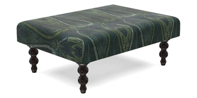 Porthallow Footstool in V&A Threads of India Sulawesi Splendour Indra Winter