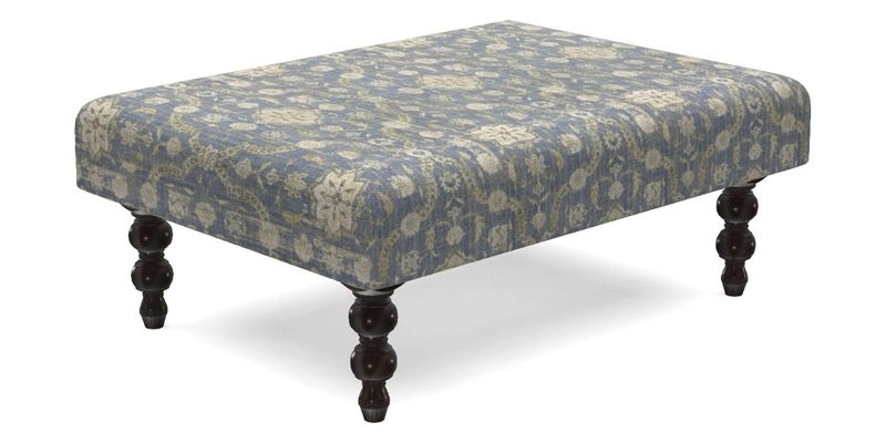 Porthallow Footstool in V&A Threads of India Sulawesi Splendour Indra Winter