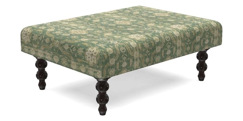 Porthallow Footstool in V&A Threads of India Sulawesi Splendour Indra Winter