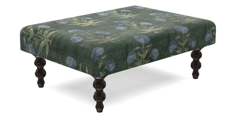 Porthallow Footstool in V&A Threads of India Sulawesi Splendour Indra Winter