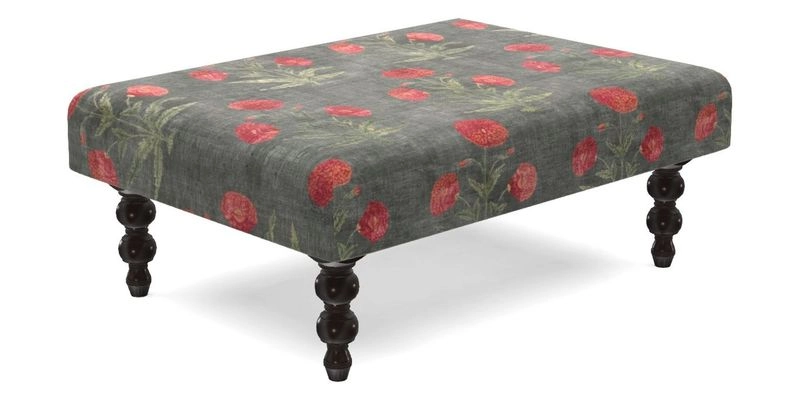 Porthallow Footstool in V&A Threads of India Sulawesi Splendour Indra Winter