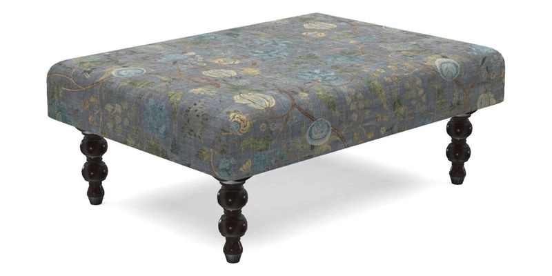 Porthallow Footstool in V&A Threads of India Sulawesi Splendour Indra Winter
