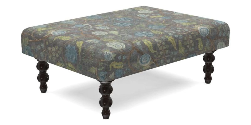 Porthallow Footstool in V&A Threads of India Sulawesi Splendour Indra Winter
