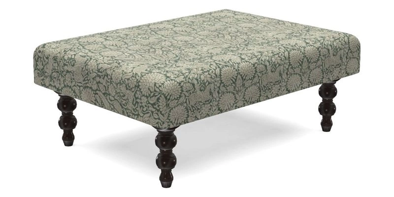 Porthallow Footstool in V&A Threads of India Sulawesi Splendour Indra Winter