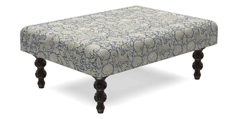 Porthallow Footstool in V&A Threads of India Sulawesi Splendour Indra Winter