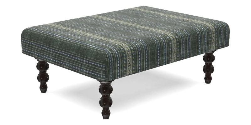 Porthallow Footstool in V&A Threads of India Sulawesi Splendour Indra Winter