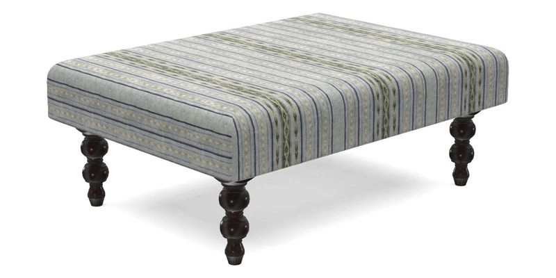 Porthallow Footstool in V&A Threads of India Sulawesi Splendour Indra Winter