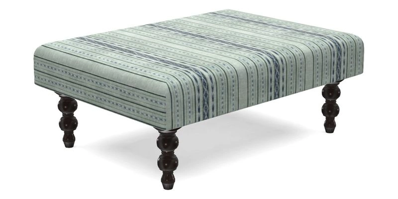 Porthallow Footstool in V&A Threads of India Sulawesi Splendour Indra Winter
