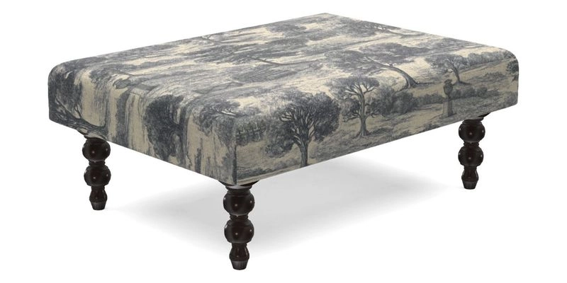 Porthallow Footstool in V&A Threads of India Sulawesi Splendour Indra Winter