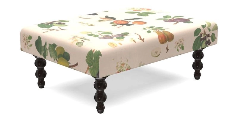 Porthallow Footstool in V&A Threads of India Sulawesi Splendour Indra Winter